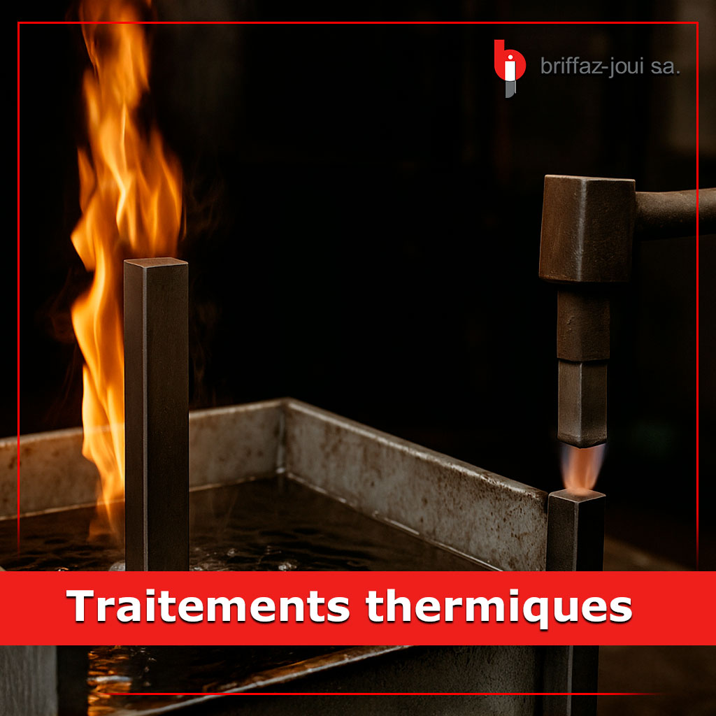 Traitements thermiques : Trempe et revenus, cémentation, nitrocarburation, carbonitruration